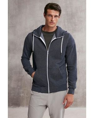 Grimelange Hooded Zip-Front Sweatshirt - Blue