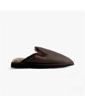 Shepherd Adam Sheepskin Mules Stone Oild Antique - Brown