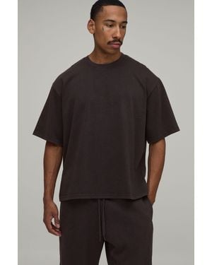 BoohooMAN Oversized Premium 280Gsm Washed T-Shirt - Black