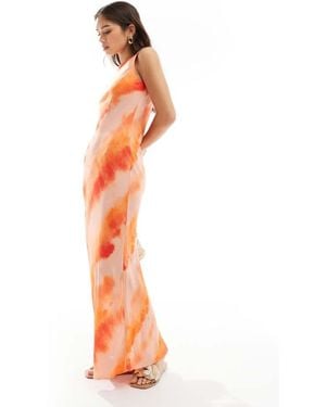 Miss Selfridge Slash Neck Scoop Back Maxi Dress - White