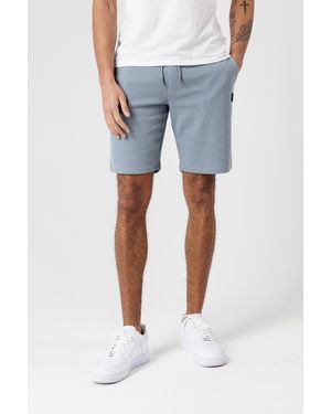 Tokyo Laundry Jogger Shorts With Logo Badge And Drawstrings - Blue