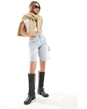 ASOS Denim Bermuda Short On Lightwash - White