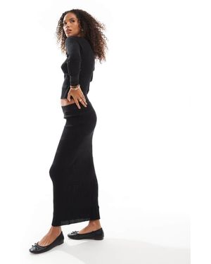 Vero Moda Panelled Knit Midi Skirt Co-Ord - White
