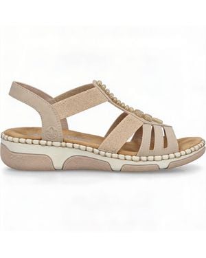 Rieker 66201 Slingback Sandals Cream - Metallic