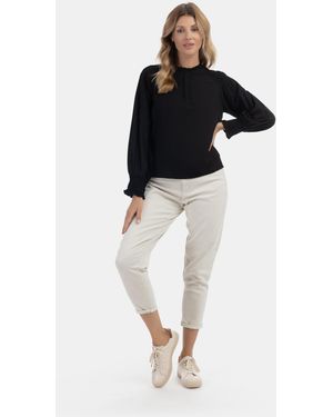 Usha Blouse Shirt Qisha - Zwart