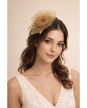 SVNX Rosette Fascinator & Brooch - Natural