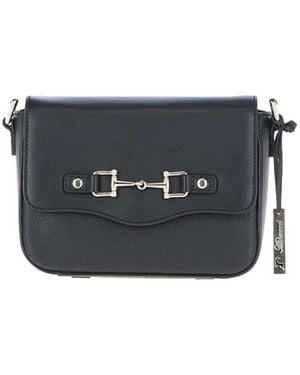 Ashwood Leather Flap Over Real Crossbody Bag - Black