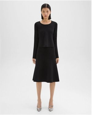 Theory Layered Trumpet Dress - Black