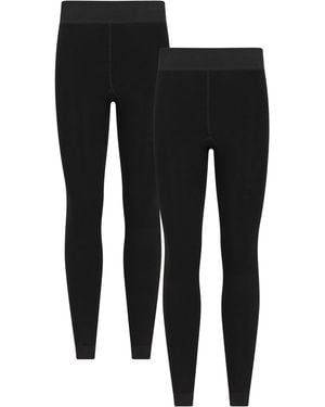 Mountain Warehouse 'Talus' Thermal Gym Leggings Fleece Lined Warm Cosy Trousers - Black