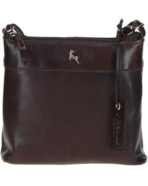 Ashwood Leather 'Ava' Stylish Real Crossbody Bag - Black