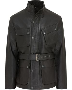 Infinity Leather Lamb Safari Parka Jacket - Black