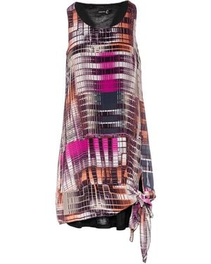 Conquista Sleeveless Double Layer Voile Dress - Purple
