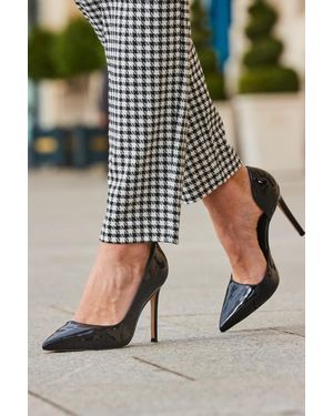 Sosandar Patent Leather Cut Out Detail Stiletto Heel Court Shoes - Green