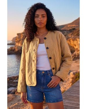 Roman Cotton Twill Quilted Jacket - Blue