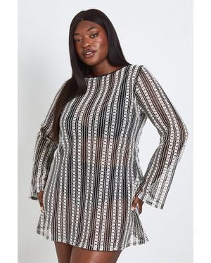 Boohoo Plus Crochet Beach Dress - Black