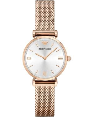 Emporio Armani Ar1956 Gianni T-Bar Ladies Mesh Watch Stainless Steel - White