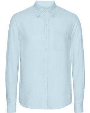 COLORFUL STANDARD Long Sleeve Linen Shirt - Blue