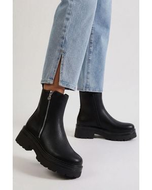 Boohoo Chunky Zip Detail Chelsea Boots - Blue