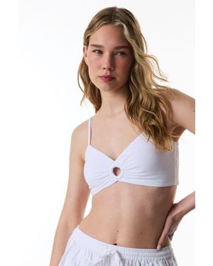 Penti Cotton Crop Bralet Blouse - White