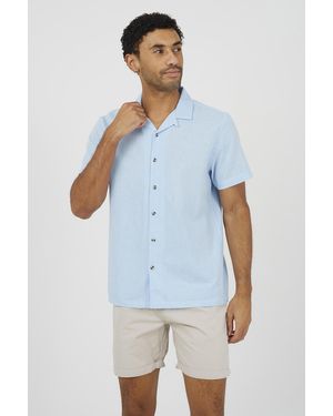 Brave Soul Revere Collar Shirt - Blue