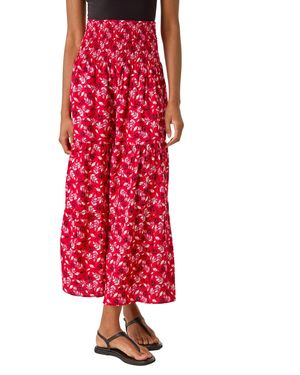 Roman Abstract Print Shirred Multiway Skirt