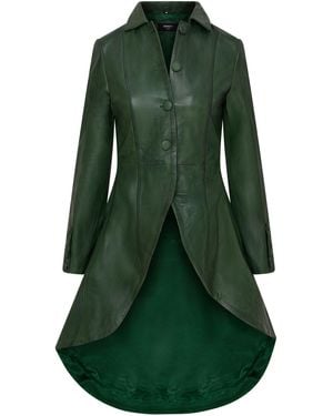 Infinity Leather Gothic Full Length Victorian Coat - Green