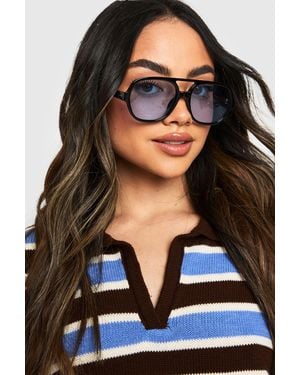 Boohoo Retro Aviator Sunglasses - Black