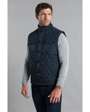 Kensington Eastside Funnel Neck Quilted Padded Gilet - Blue