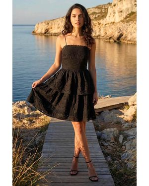 D.u.s.k Tiered Broderie Dress - Black