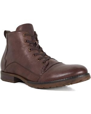 Dune Corrdial Leather Lace-Up Casual Boots - Brown