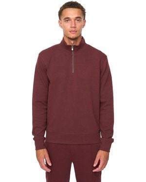 Duck and Cover Slellmoore Quarter Zip Sweatshirt - Red