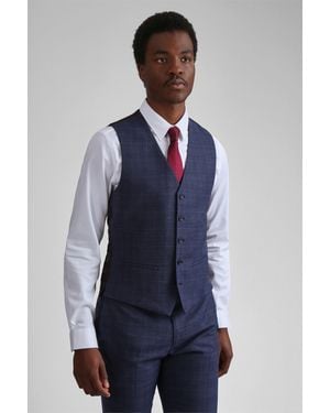 Ted Baker V-Neck Slim Fit Suit Waistcoat - Blue