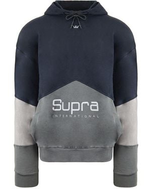 Supra Long Sleeve Pullover 92 Fleece Hoodie 102552 018 - Blue