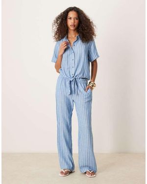 Jdy Wide Leg Trousers Co-Ord - Blue