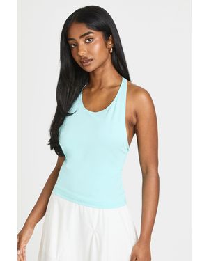 Boohoo Soft Cotton Scoop Neck Halterneck - Blue
