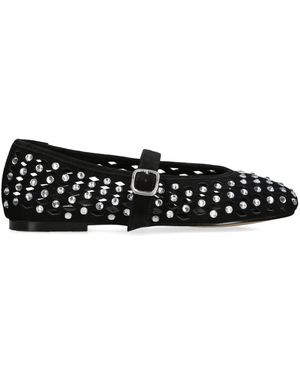 Steve Madden Suede Rerun Ballet Flats - Black