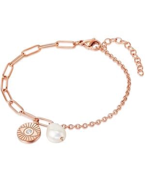 Valero Pearls Bracelet Stainless Steel Freshwater Cultured Pearl Preciosa - Metallic