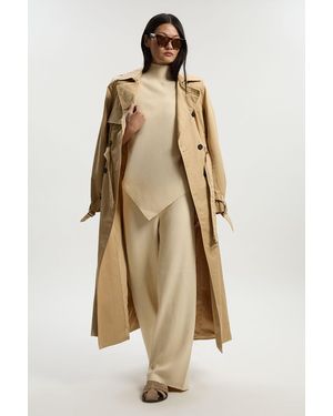 Karen Millen Relaxed Rib Knitted Trouser - Natural