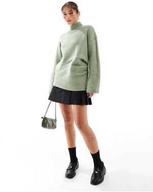 ASOS Knitted Gathered Jumper - Green