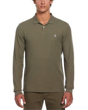 Original Penguin Regular Fit Long Sleeve Polo Shirt - Green