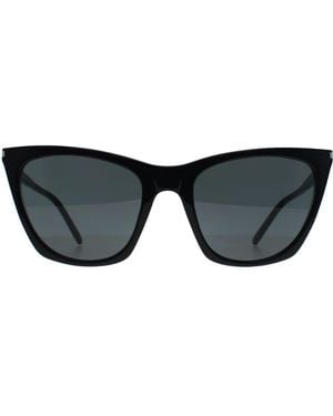 Saint Laurent Cat Eye Shiny Sl 214 Kate Thin - Black