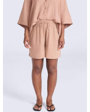 Mountain Warehouse 'Nova' Linen Shorts Regular Fit Breathable Summer Bottoms - Pink