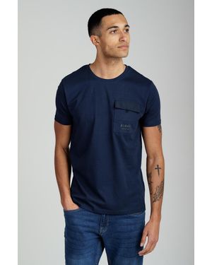 Foray Short Sleeve Cotton Crew Neck Pocket T-Shirt - Blue