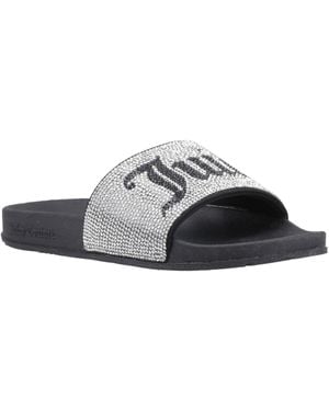 Juicy Couture Ladies Donna Diamante Sliders - Black