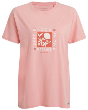 Craghoppers Ladies Yago Deep Look Into Nature T-Shirt (Shell) - Pink