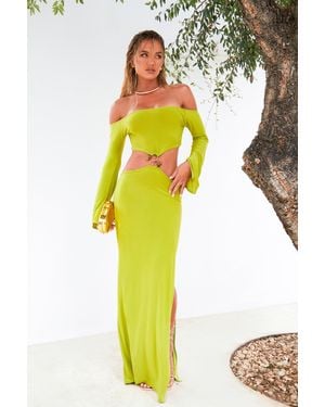 Boohoo Molly Smith Cut Out Trim Detail Maxi Dress - Yellow