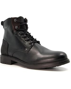 Dune Cordials Casual Leather Lace-Up Boots - Black