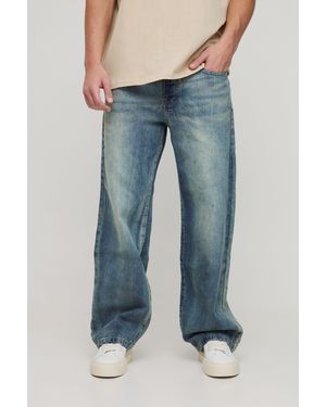 BoohooMAN Baggy Rigid Washed Jeans - Blue