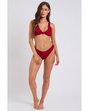 Urban Bliss Dark Textured Knot Front Bikini Bottom