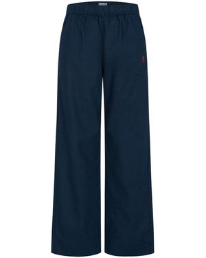 U.S. POLO ASSN. Linnenmix Broek Met Elastische Tailleband - Blauw
